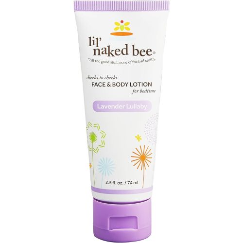 Lil Naked Bee Baby Lotion for Kids (2.5oz) Lavender Lullaby Cheeks to Cheeks Face & Body Lotion for Sensitive Skin - Kids Lotion for Hydrating & Moisturizing Face & Body Lotion, Great for Babies & Kid