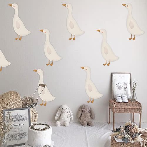 Cute Geese Wall Stickers, 8pcs Removable Waterproof PVC Decals