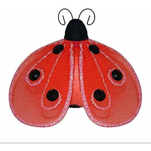 Hanging Ladybug Small 4" Red Black Shimmer Mesh Nylon Lady Bug Decorations Decorate Baby Nursery Bedroom Girls Room Ceiling Wall Decor Wedding Birthday Party Baby Shower Bathroom Kids Ladybugs 3D Art