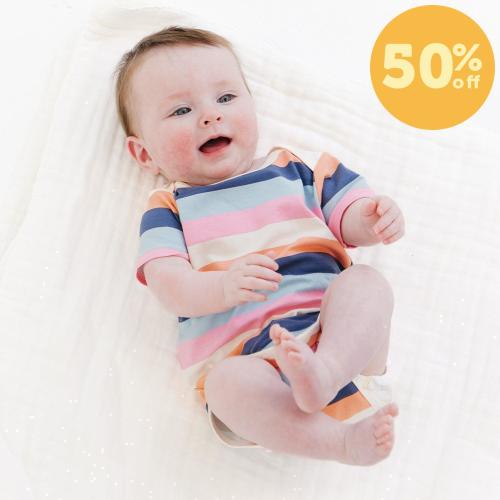 big multi stripe pink cloudstretch™ magnetic bodysuit – Magnetic Me