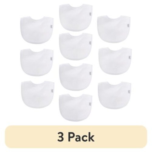 (3 pack) Neat Solutions 10 Pack Unisex White Solid Infant Bib