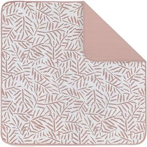 Toddlekind Portable Baby Mat – Organic Cotton 47" x 47" Reversible Indoor/Outdoor Playmat for Babies, Toddlers, Picnics, Patio, and Garden Use 0m+ Seashell (Pink)