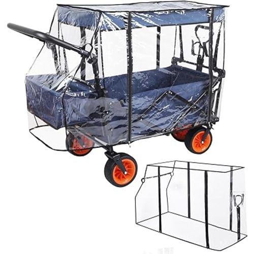 Waterproof Collapsible Wagon Rain & Sun Cover - Windproof UV-Resistant Canopy for Stroller/Trolley/Cart Accessories, Suit for Camping Picnic Garden Use