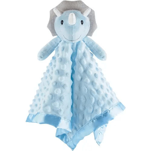 Pro Goleem Loveys for Babies - Soft Security Blanket Baby Snuggle Toy Newborn Stuffed Animals Baby Gifts for Boys and Girls, Triceratops Dinosaur, 16 Inch