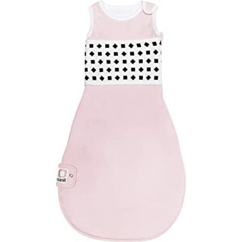 Nanit Breathing Wear Sleeping Bag – 100% Cotton Baby Sleep Sack - Works Pro Baby Monitor to Track Breathing Motion Sensor-Free, Real-Time Alerts, Size Medium, 6-12 Months, Blush Pink