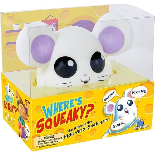 Interactive Electronic Game, Preschool, Kids and Family, Educational Hide-and-Seek Toy, 2 to 10 Players, Ages 4+, Where's Squeaky by Blue Orange Games