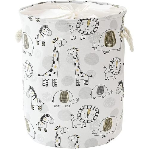 INough Extra Large Baby Laundry Baskets Animal Laundry Hamper, Laundry Room Organizers And Storage, Nursery Decor, Laundry Bin, Toy Box, Laundry Room Decor, Nursery Clothes Hamper for Kids Bedroom