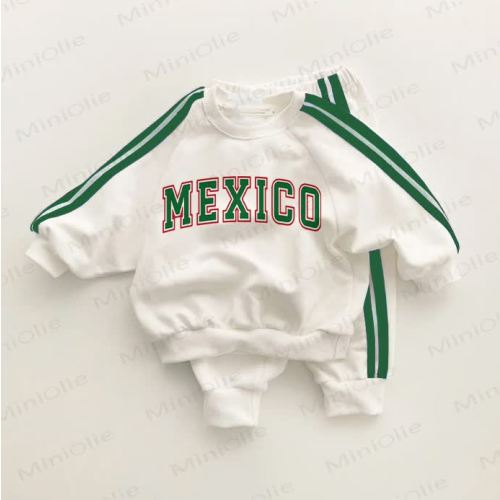 MEXICO Baby Toddler Green Striped 2-piece Set