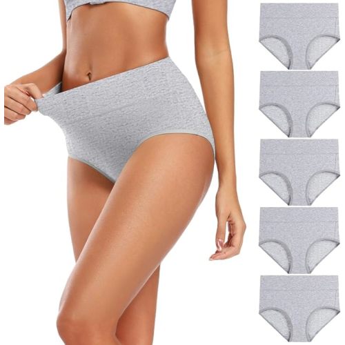 Molasus Women's Cotton Underwear High Waisted Full Coverage Ladies Panties (Regular & Plus Size)