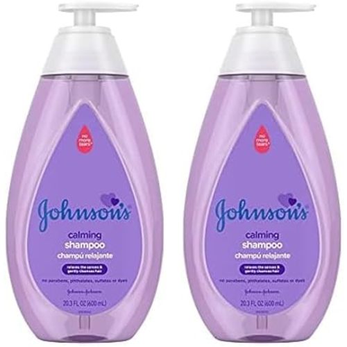 Johnson's Baby Calming Baby Shampoo with Soothing NaturalCalm Scent, Hypoallergenic & Tear-Free Baby Hair Shampoo, Free of Parabens, Phthalates, Sulfates & Dyes, 20.3 fl. oz (Pack of 2)