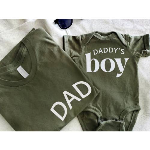 Dad and Daddy's Boy Gift Set | Dad and Son Matching Shirts | Father's Day Baby Bodysuit and Tshirt