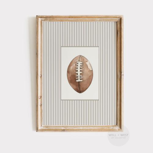Football Print | Vintage Style Football Watercolor | Boys Room Printable Art | Office Decor | Nursery Art Poster | Sport Lover Gift | P568