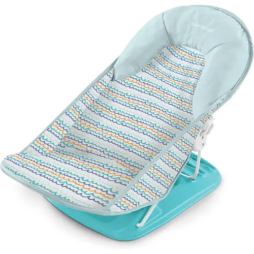 Summer Infant Deluxe Baby Bath Seat, Adjustable Support for Sink or Bathtub, Includes 3 Reclining Positions - Ride the Waves