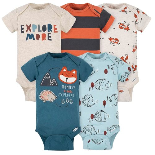 6-9 Gerber Baby 5-Pack Variety Onesies Bodysuits (Wilderness, 6-9 Months)