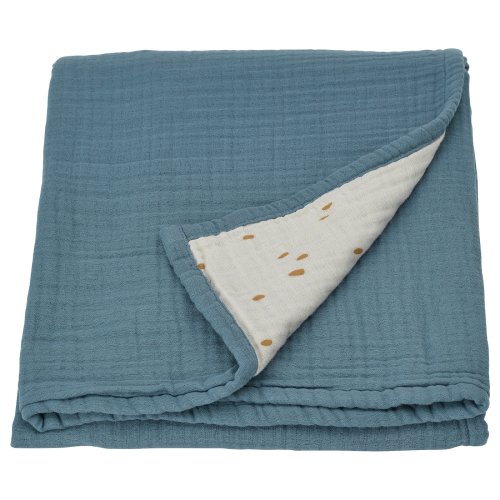 GULDVÄVARE Blanket - blue/white dotted 80x100 cm