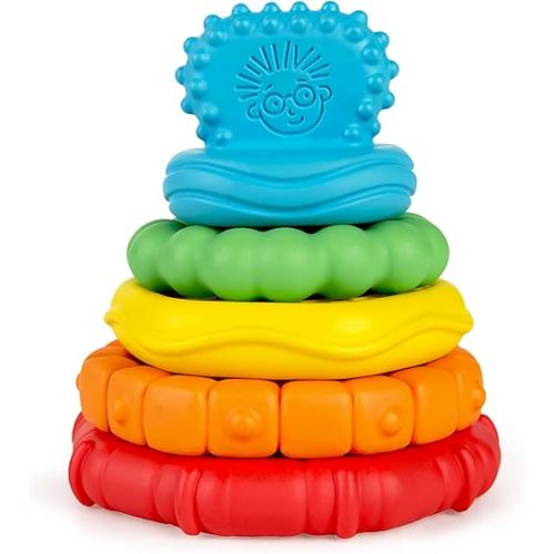 Baby Einstein Stack & Teethe Multi-Textured Easy-to-Grasp 5-Piece Teether Toy Set, Ages 3 Months +