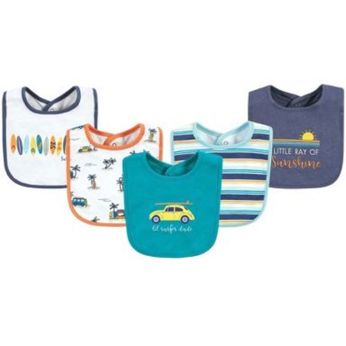 Hudson Baby Infant Boy Cotton Bibs, Surfer Dude, One Size