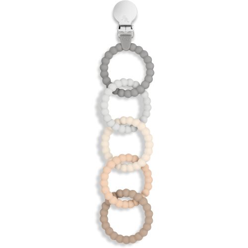Ryan & Rose Cutie Clinks Attachable Teether Chew Toy for Babies (Neutral)
