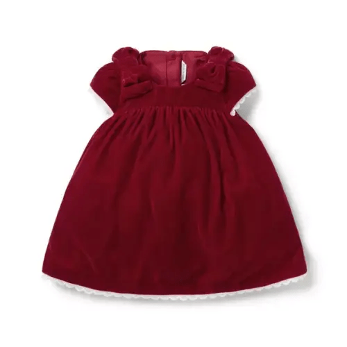 Baby Maroon Berry The Holiday Velvet Baby Dress by Janie and Jack