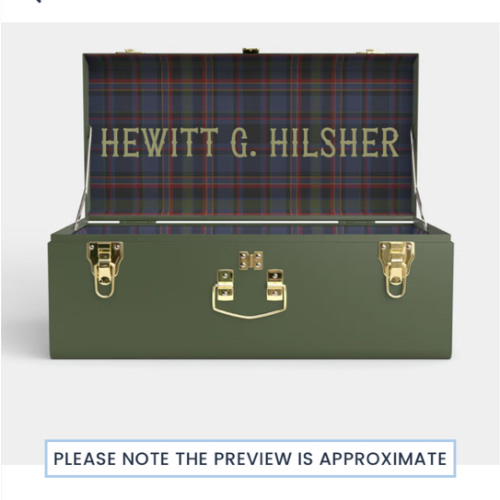 Petite Trunk - Green - PK Plaid / Embroidery