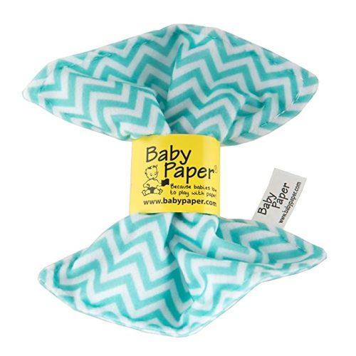 Original Baby Paper - Crinkle Teether and Sensory Toy for Babies and Infants | Turquoise Zig Zag | Non-Toxic, Washable | Great for Baby Showers