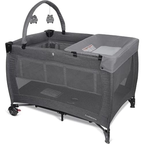 3-in-1 Pack and Play with Changing Table & Carry Bag, Grey