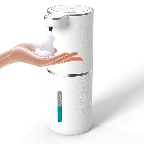 Automatic Soap Dispenser – Touchless Foaming Soap Dispenser 400ml USB Rechargeable Dispenser Electric Wall Mounted 4levels Adjustable Foam Dish Soap Pump for Bathroom Kitchen