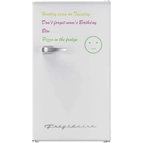 Frigidaire EFR331-WHITE 3.2 Cu ft Eraser Board Mini Compact Dorm Fridge (White)