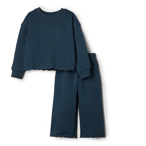 Amazon Essentials x Sofia Grainge Toddlers and Baby Girls' French Terry Pant and Top Set