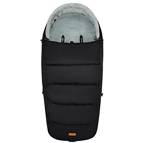 Stroller Footmuff | Warm Stroller Bunting Bag for Baby & Toddler | Cozy Baby Winter Sleeping Bag for Cold Weather Outdoors | Universal Foot Muff for UppaBaby, Nuna, BOB, Jogger, Graco..(6M-4T, Black)