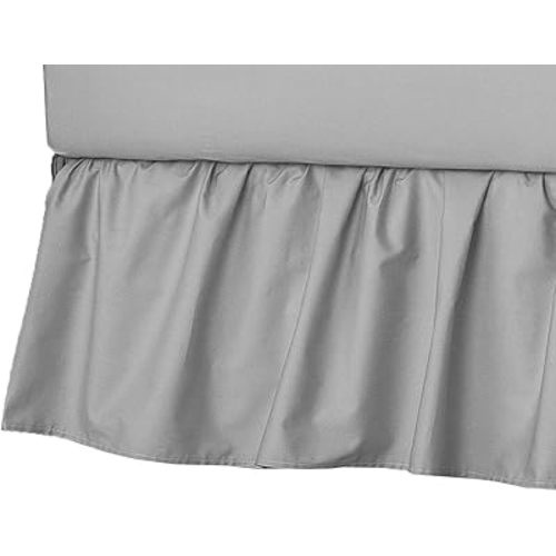 American Baby Company Ultra Soft Microfiber Ruffled Porta/Mini-Crib Skirt, White, for Boys and Girls