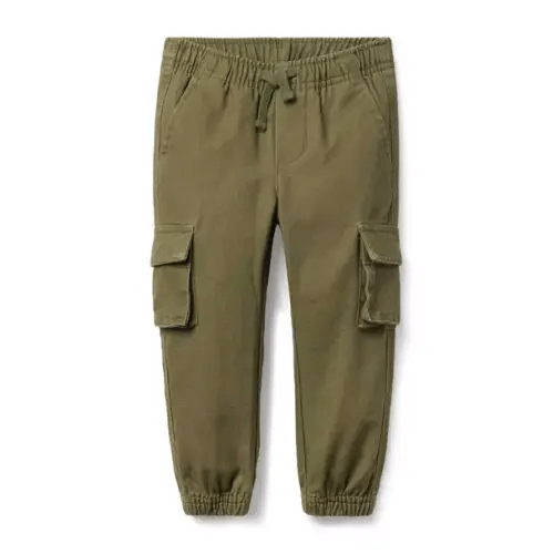 Boy Deep Olive Green The Cargo Jogger by Janie and Jack
