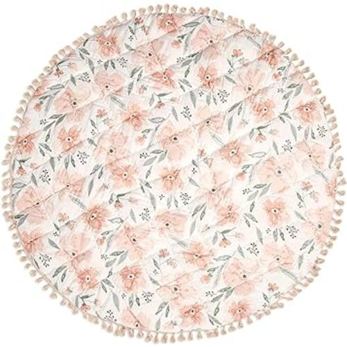 Crane Baby Activity Mat, Baby Play Mat for Boys and Girls, Pink Floral, 40" x 40", Baby Must Haves, Infant Play Mat, Tummy Time Baby Floor Mat, Kids Play Mat, Tummy Time Mat, Baby Girl Play Mat