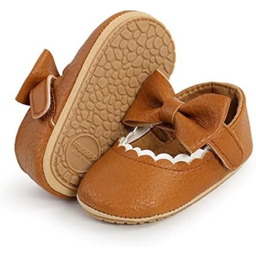 Baby Girls Mary Jane Flats Shoes Anti-Slip Rubber Sole Infant Toddler Princess Wedding Dress Shoes