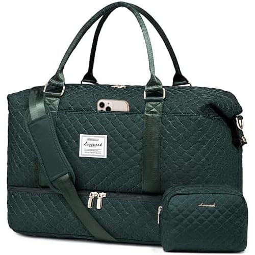 LOVEVOOK Travel Duffle Bag,Weekender Bags for Women with Shoe Compartment，Carry on Overnight Bag with Toiletry Bag,Gym Duffel Bag with Wet Pocket, Hospital Bags for Labor and Delivery