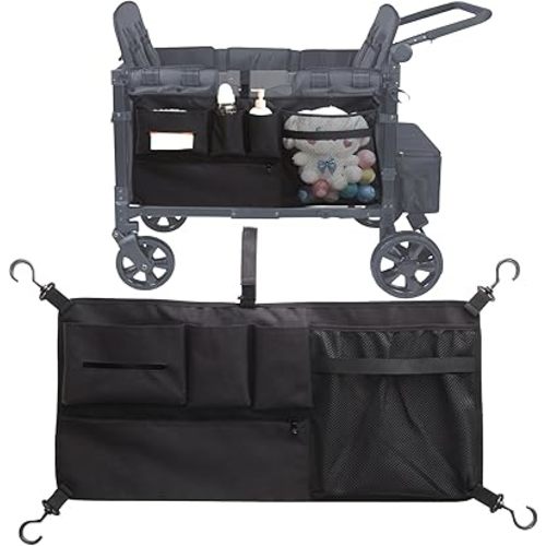 Stroller Wagon Cargo Net for WONDERFOLD Wagon Accessories (Compatible with All W-Series Models), Foldable Mesh Cargo Nets Organizer Bag with Sorting Pockets for Large Storage Space