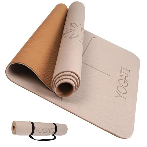 Non Slip Yoga Mats with Strap - Pilates & Exercise Mat for Home Workout