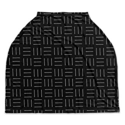 Black Mud Cloth Multi-Use Baby Cover  - Nursing, Car Seat, Shopping Cart, & More, Perfect Baby Shower Gift