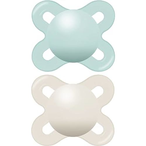 MAM Original Start Matte Newborn Baby Pacifier, Best Pacifier for Breastfed Babies, Sterilizer Case, Unisex, 0-3 Months (Pack of 2)