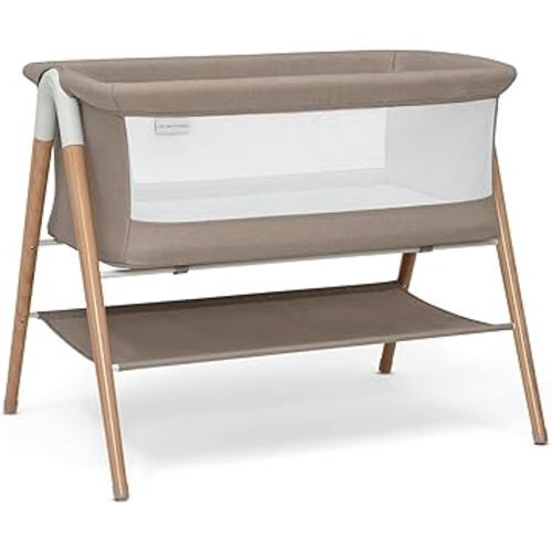 Delta Children Bondi Beechwood by The Bed Bassinet with PureAir Breathable Mesh Sheet and FSC-Certified Wood, Tan