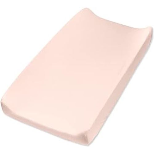 HonestBaby Girls Organic Cotton Changing Pad Cover - Pink Salt
