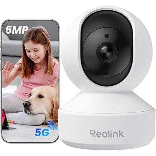 REOLINK E1 Pro 3K PT Wi-Fi Indoor Camera for Baby & Pet Monitoring, Auto Tracking, 5MP Night Vision Enhanced by F1.6 Aperture, Person/Pet/Baby Crying Detection, 2.4/5GHz Wi-Fi, Two-Way Audio