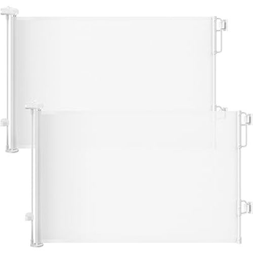 Cumbor 2-Pack Retractable Baby Gates for Stairs, 55" Wide, White 2 Pack