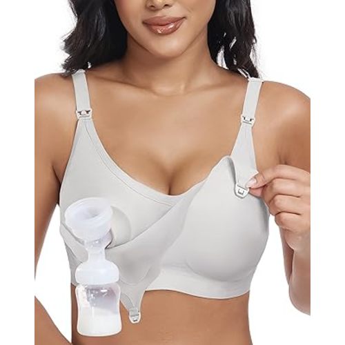 Wireless Seamless Pumping Bra Hands Free Nursing Bra Wirefree Comfort Wearable Breast Pump Brass