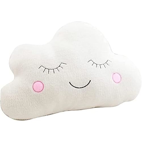 Soft Plush ELONEL Star Pillow Moon Cloud Fresh Cushion Bed Pillow Home Office Sofa car seat Cushion Party Supplies (Clouds (21.5*17.7) inch (55*45) cm, White)