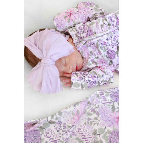 Ruffle Zipper Footie | Lavender Lullaby
