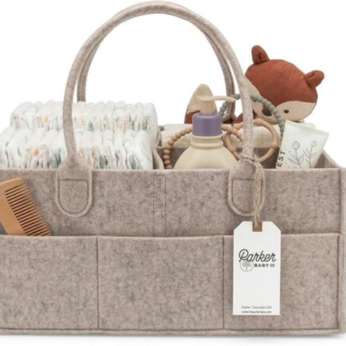 Parker Baby Co. Diaper Caddy - Oatmeal, Large