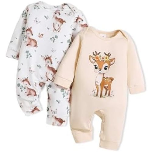 Newborn Baby Girl Clothes Fall Winter Outfits Infant Jumpsuit Letter Print Romper Coming Home Outfit 2Pcs Set