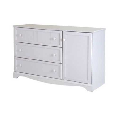 Savannah 3-Drawer Kids' Dresser with Door Pure White - South Shore