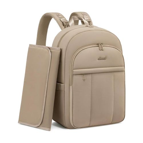 LOVEVOOK Diaper Bag Backpack for Moms, Lightweight Puffy Baby Bag with Changing Pad & Stroller Straps, Large Capacity Waterproof Travel Diaper Backpack, Coffee Brown